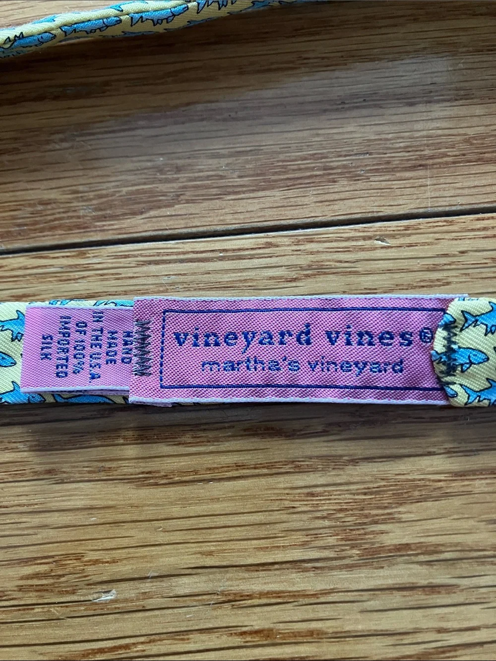 Vineyard Vines - Men’s Yellow and Blue Adjustable Shark Bow Tie